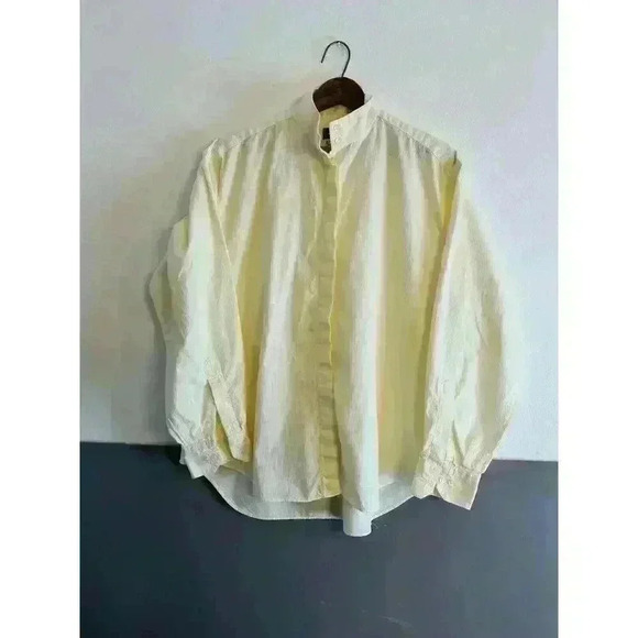 Vintage Willoughby & Thorpe The Country Store Logo MENS BUTTON UP SHIRT Yellow L - Picture 1 of 7
